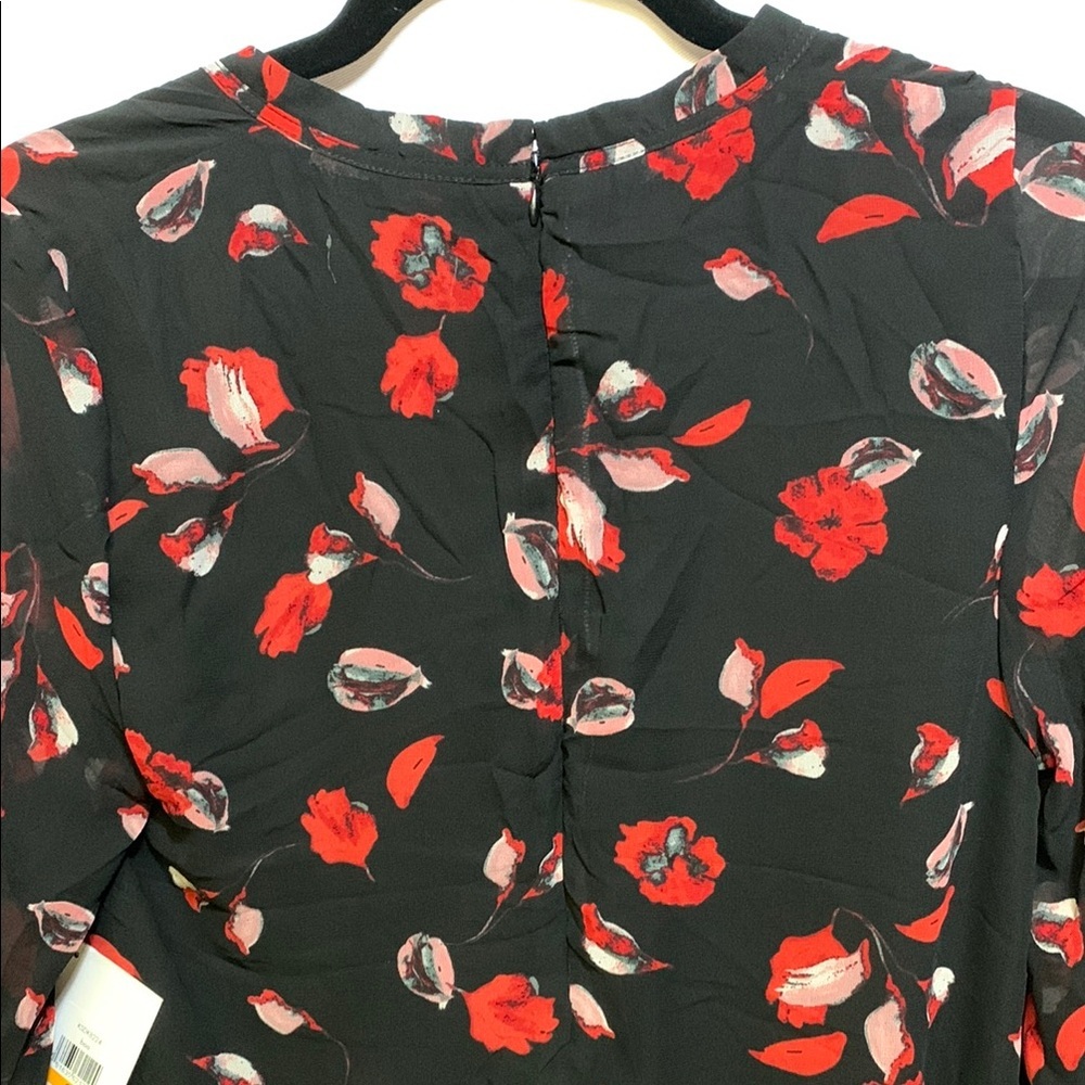 Kensie Black and Red Long Sleeve Dress - Picture 6 of 8